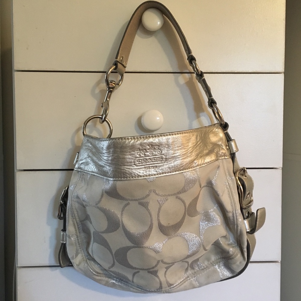 Coach Large “C” Metallic Hobo Bag
